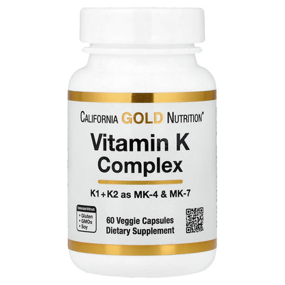 California Gold Nutrition, Vitamin K Complex, 60 Veggie Capsules