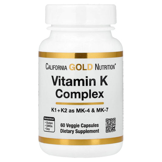 California Gold Nutrition, Vitamin K Complex, 60 Veggie Capsules
