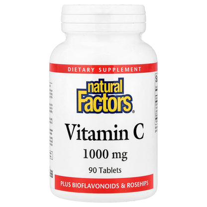 Natural Factors, Vitamin C, Plus Bioflavonoids & Rosehips, 90 Tablets