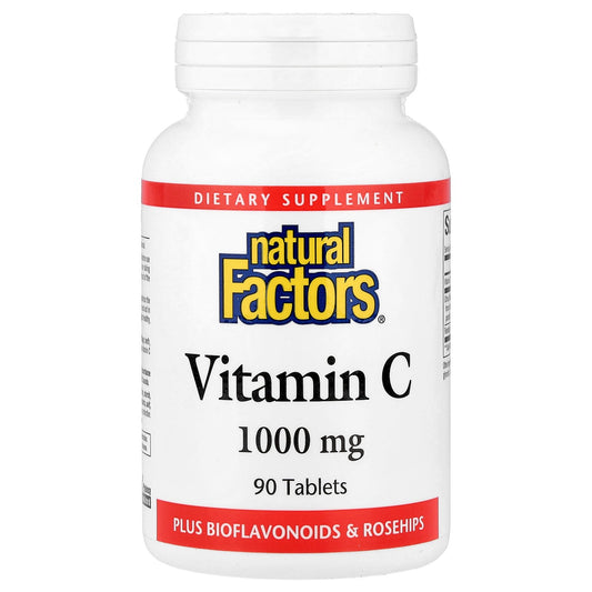 Natural Factors, Vitamin C, Plus Bioflavonoids & Rosehips, 90 Tablets