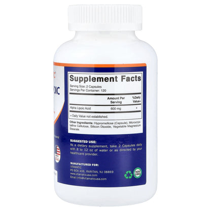 Vitamatic, Alpha Lipoic Acid, 240 Vegetable Capsules (300 mg per Capsule)