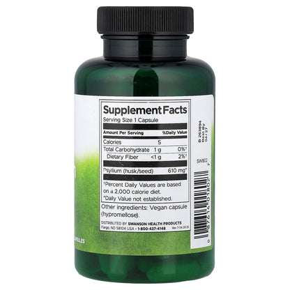 Swanson, Psyllium Husks, 610 mg, 100 Vegan Capsules