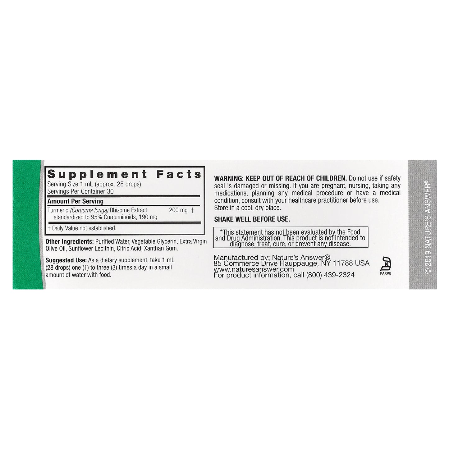 Nature's Answer, Turmeric-3®, Alcohol-Free, 200 mg, 1 fl oz (30 ml)