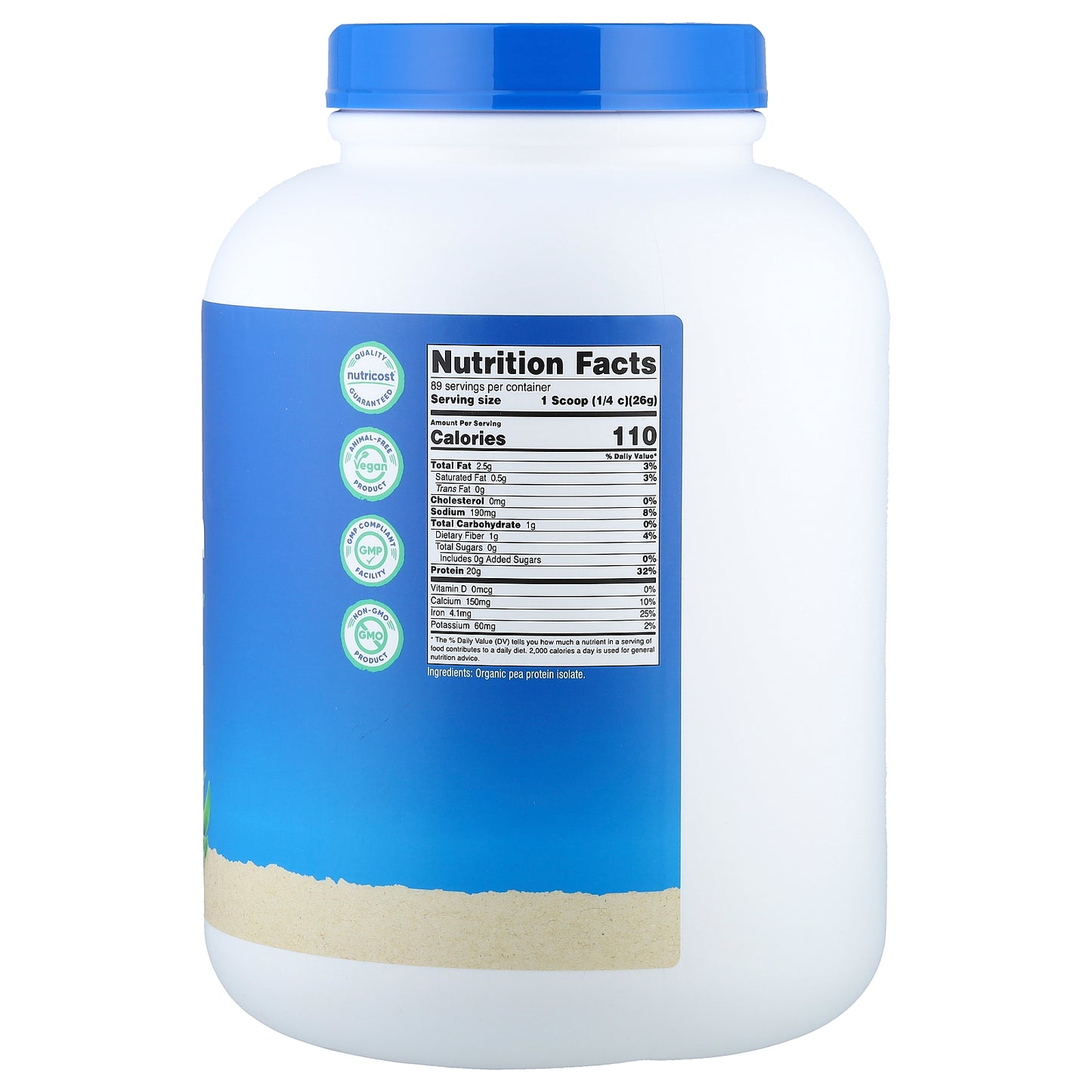 Nutricost, Organic Pea Protein, Unflavored, 5 lb (2,268 g)