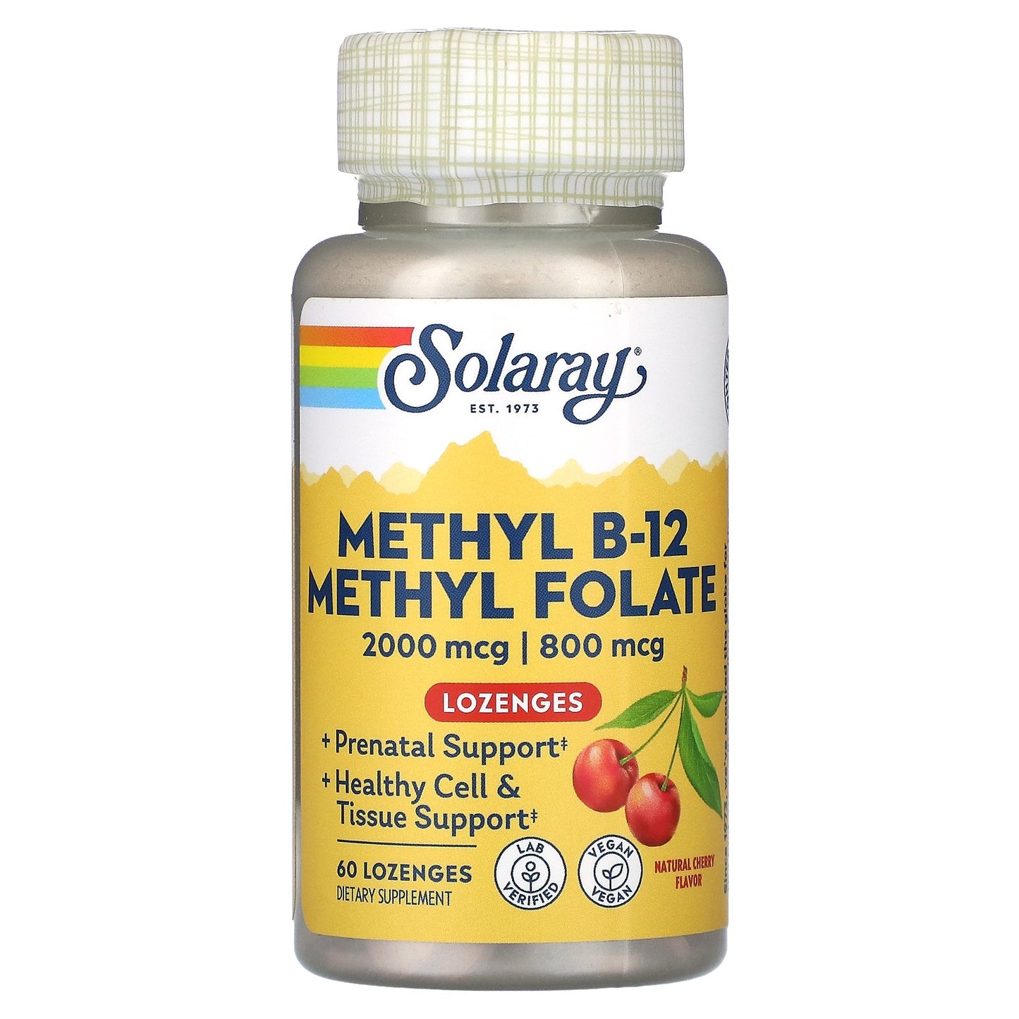 Solaray, Methyl B-12 Methyl Folate, Natural Cherry, 60 Lozenges