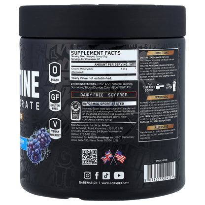 ABE, Creatine Monohydrate, Micronized Powder, Blue Raspberry, 10.58 oz (300 g)