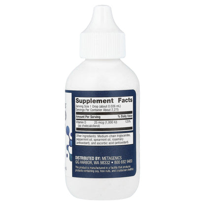Metagenics, Vitamin D3 Liquid, 2 fl oz (59.14 ml)