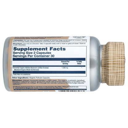 Solaray, Mushrooms, Organic Fermented Maitake, 60 Organic Capsules (500 mg per Capsule)