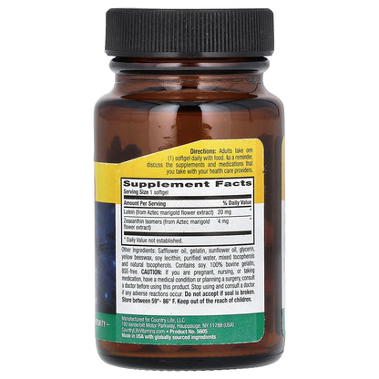 Country Life, Lutein with Zeaxanthin, 20 mg, 60 Softgels