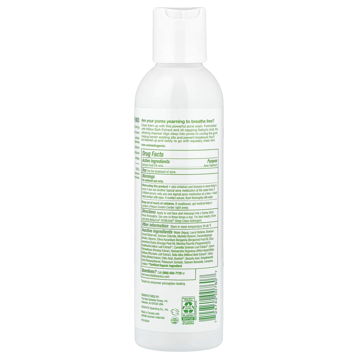 Alba Botanica, Acnedote®, Deep Pore Wash, 6 fl oz (177 ml)