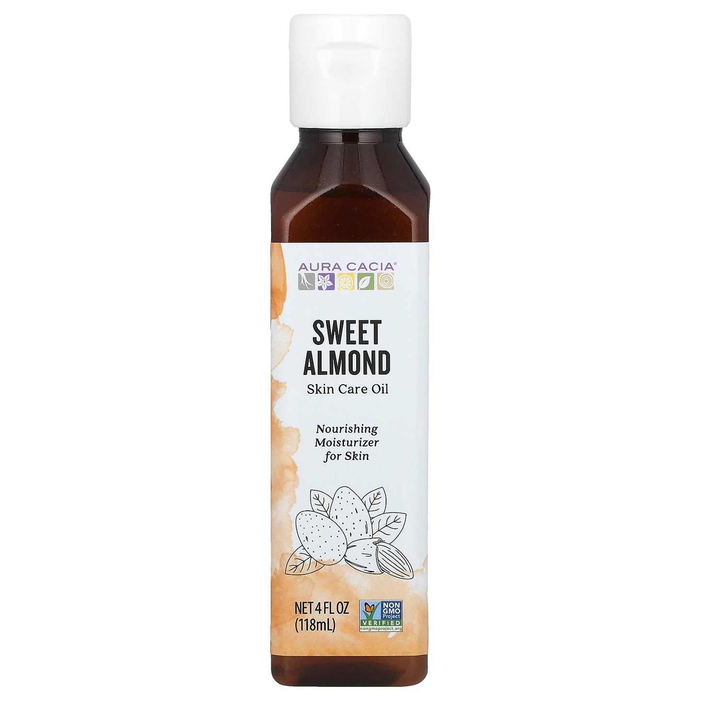 Aura Cacia, Skin Care Oil, Sweet Almond, 4 fl oz (118 ml)