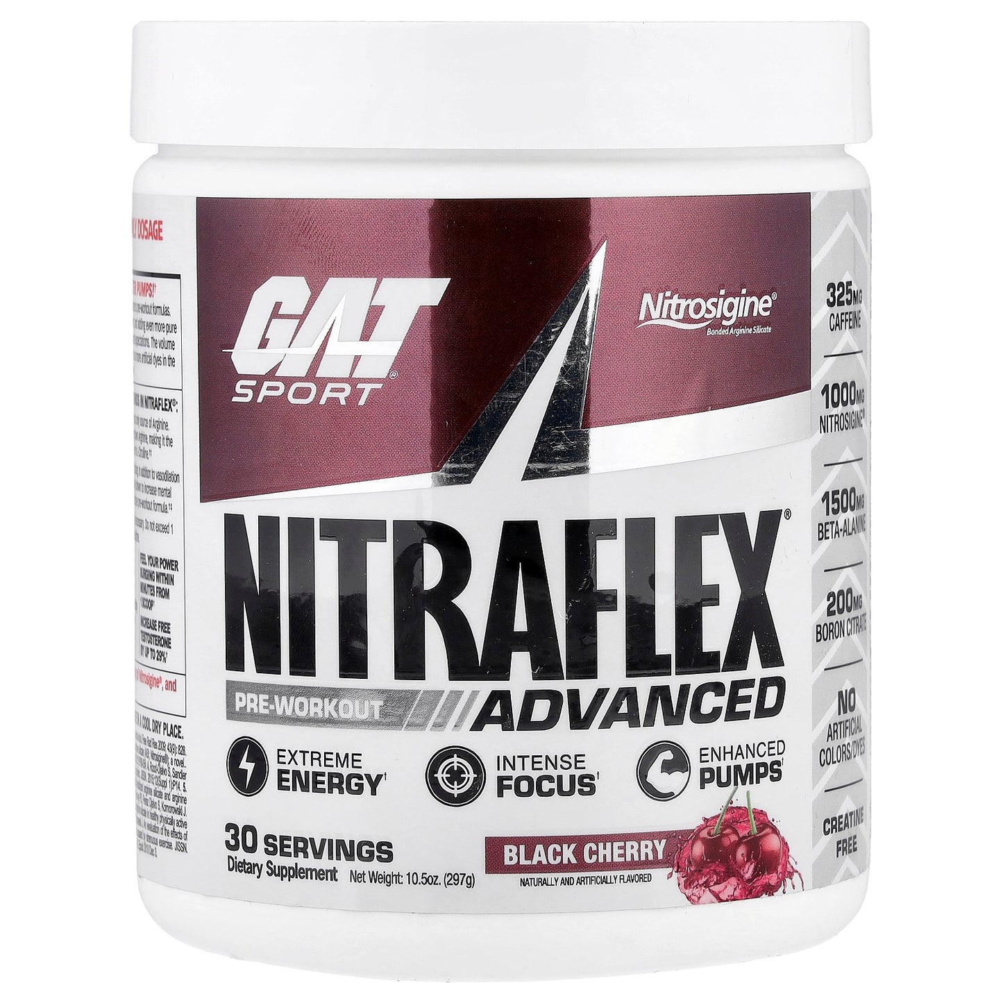 GAT, Sport, NITRAFLEX® Advanced, Pre-Workout, Black Cherry, 10.5 oz (297 g)