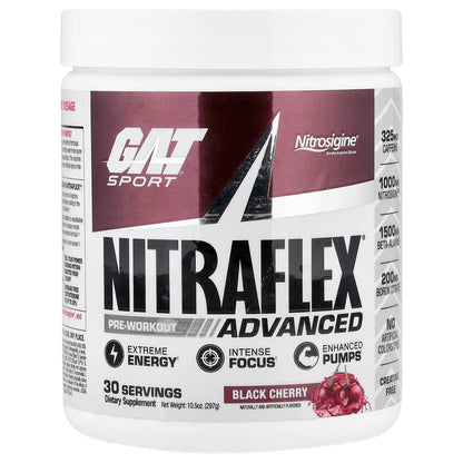 GAT, Sport, NITRAFLEX® Advanced, Pre-Workout, Black Cherry, 10.5 oz (297 g)