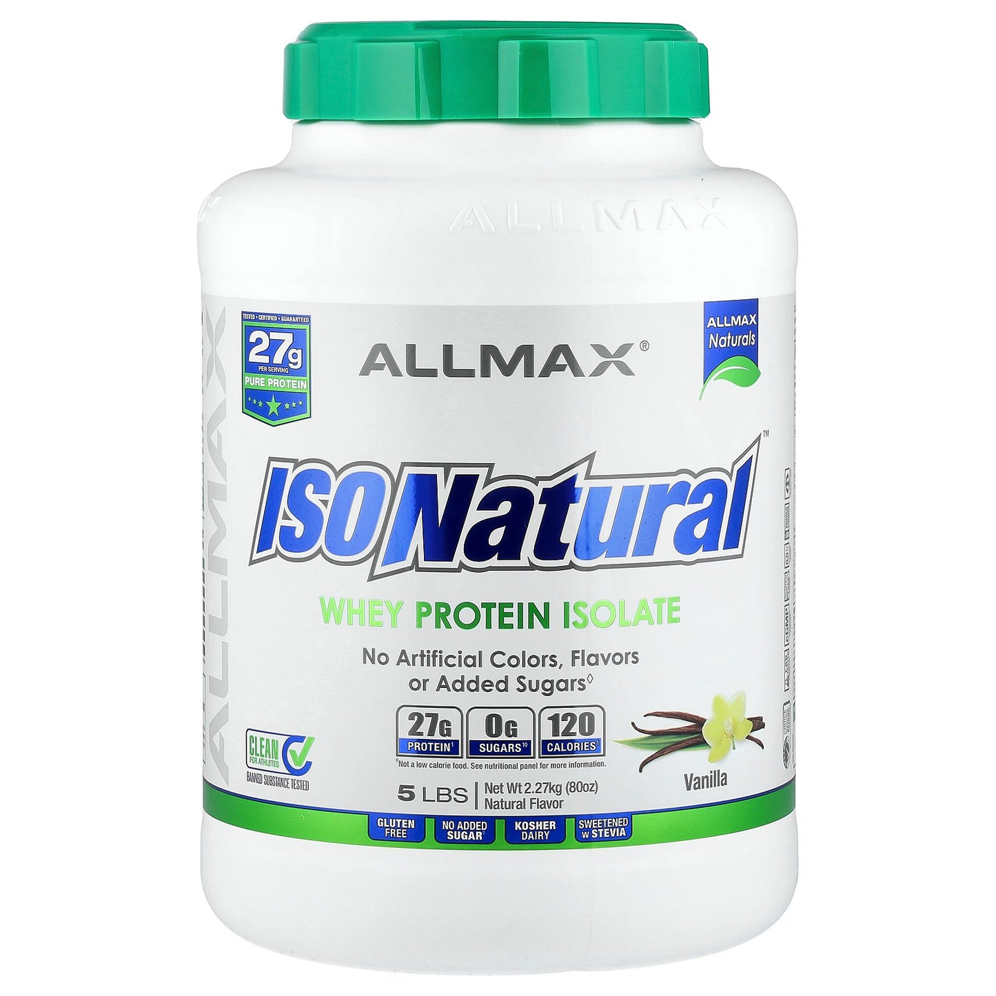 ALLMAX, ISONatural™, Whey Protein Isolate, Vanilla, 5 lbs (2.27 kg)