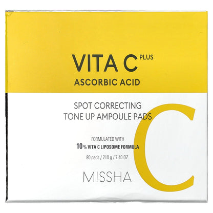 Missha, Vita C Plus, Spot Correcting Tone Up Ampoule Pads, 80 Pads, 7.4 oz (210 g)