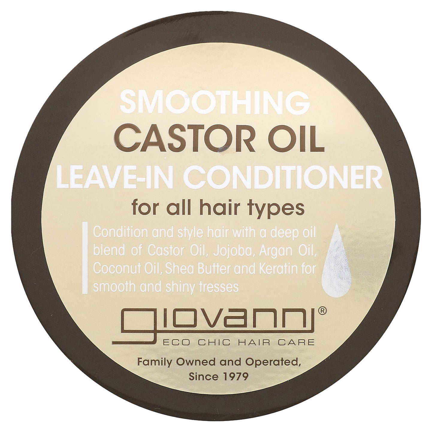 Giovanni, Smoothing Castor Oil Leave-In Conditioner, For All Hair Types, 11.5 fl oz (340 ml)