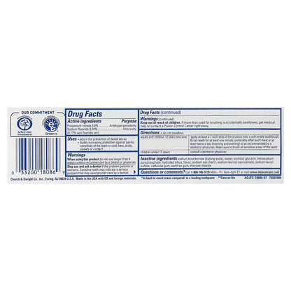 Arm & Hammer, Anticavity Fluoride Toothpaste, Sensitive, Refreshing Mint, 4.5 oz (127 g)