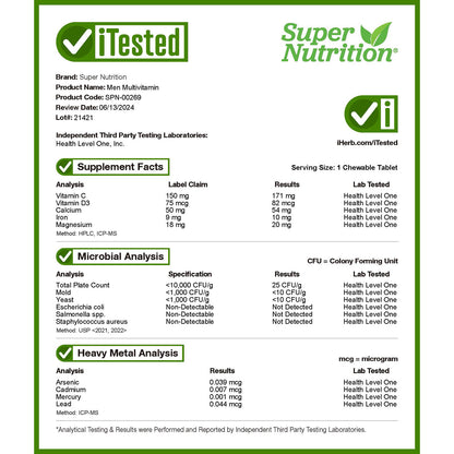 Super Nutrition, SimplyOne, Men’s Multivitamin + Supporting Herbs, Wild-Berry, 30 Chewable Tablets