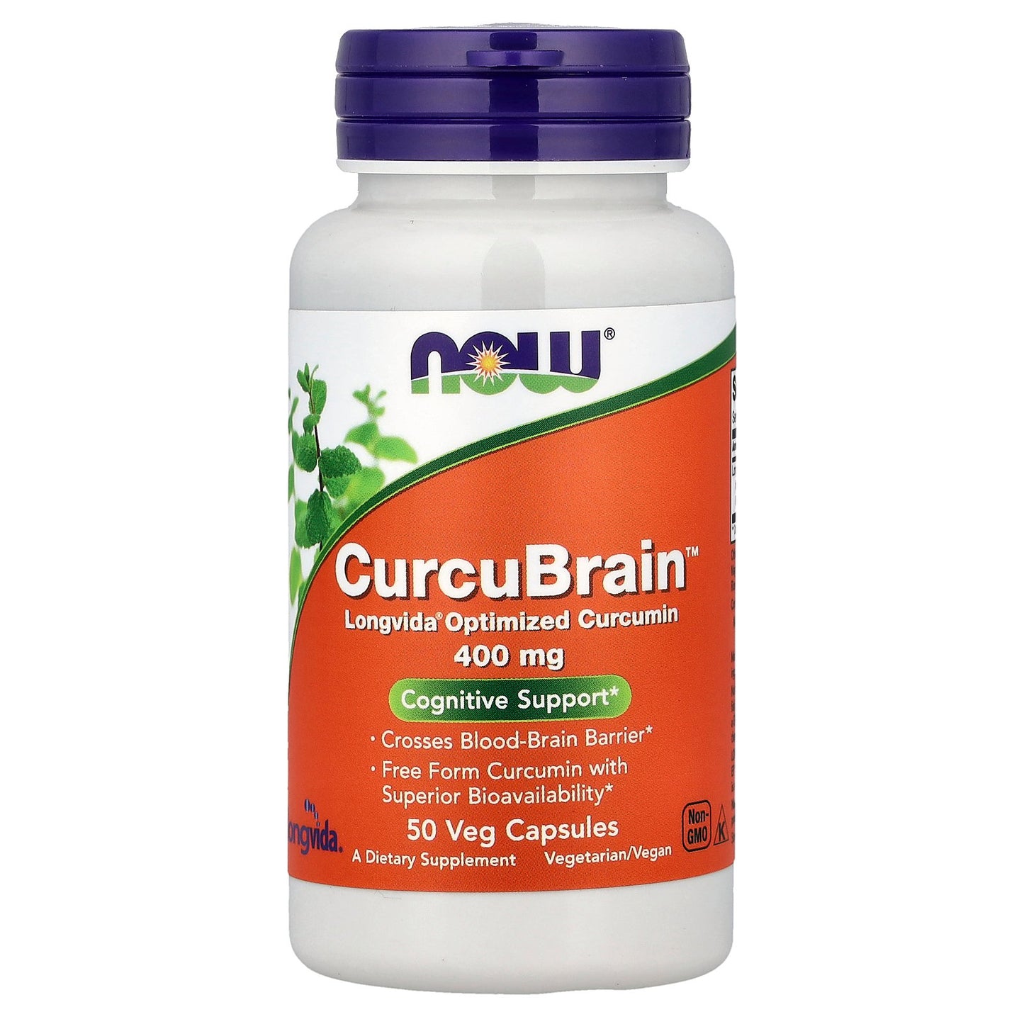 NOW Foods, CurcuBrain™, 400 mg, 50 Veg Capsules
