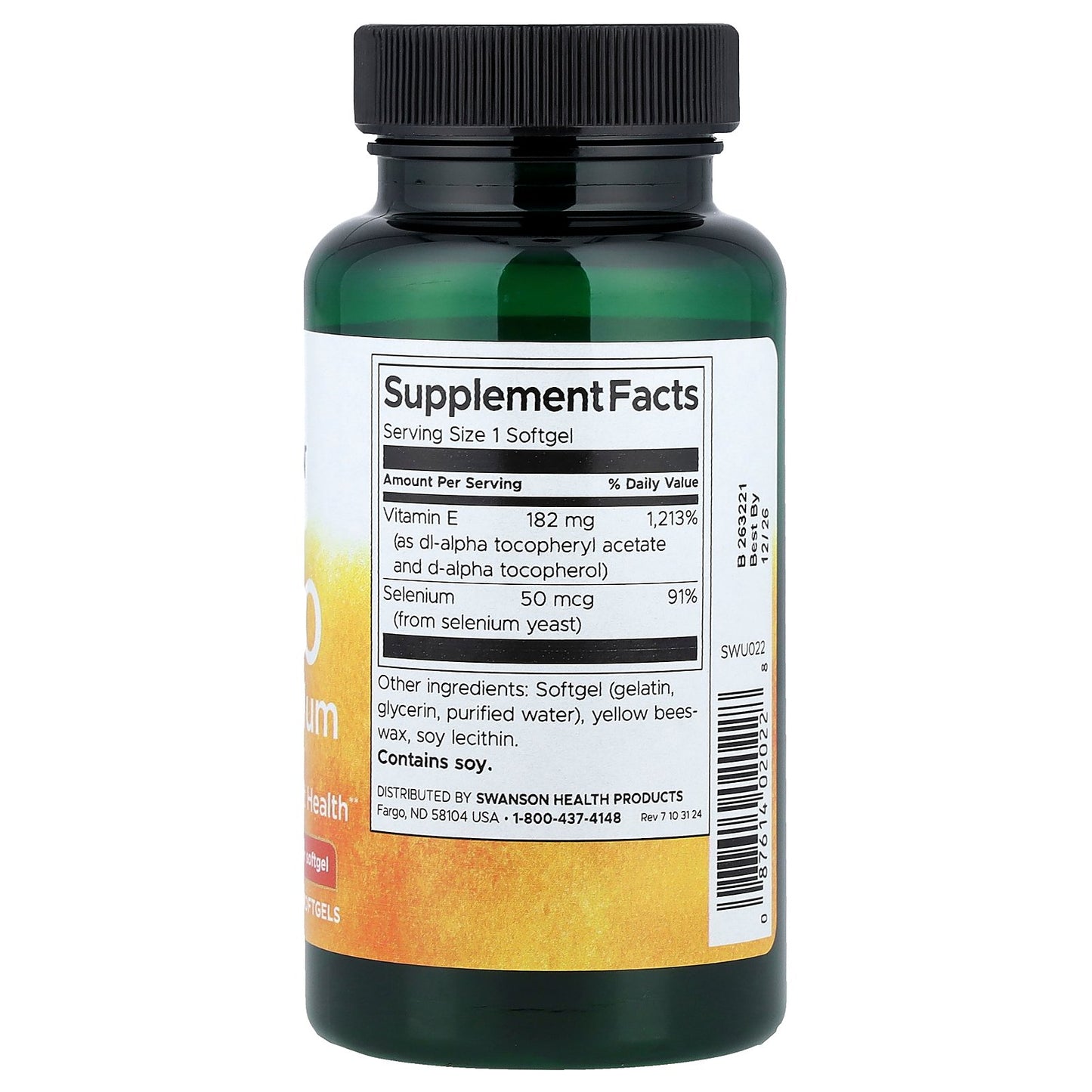 Swanson, E-400 With Selenium, 90 Softgels