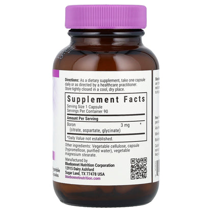 Bluebonnet Nutrition, Triple Boron, 90 Vegetable Capsules (3 mg per Capsule)