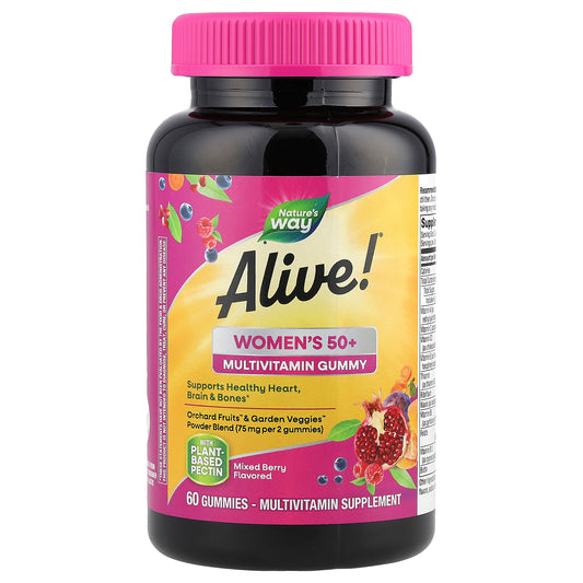 Nature's Way, Alive!® Women's 50+ Multivitamin Gummy, Mixed Berry, 60 Gummies