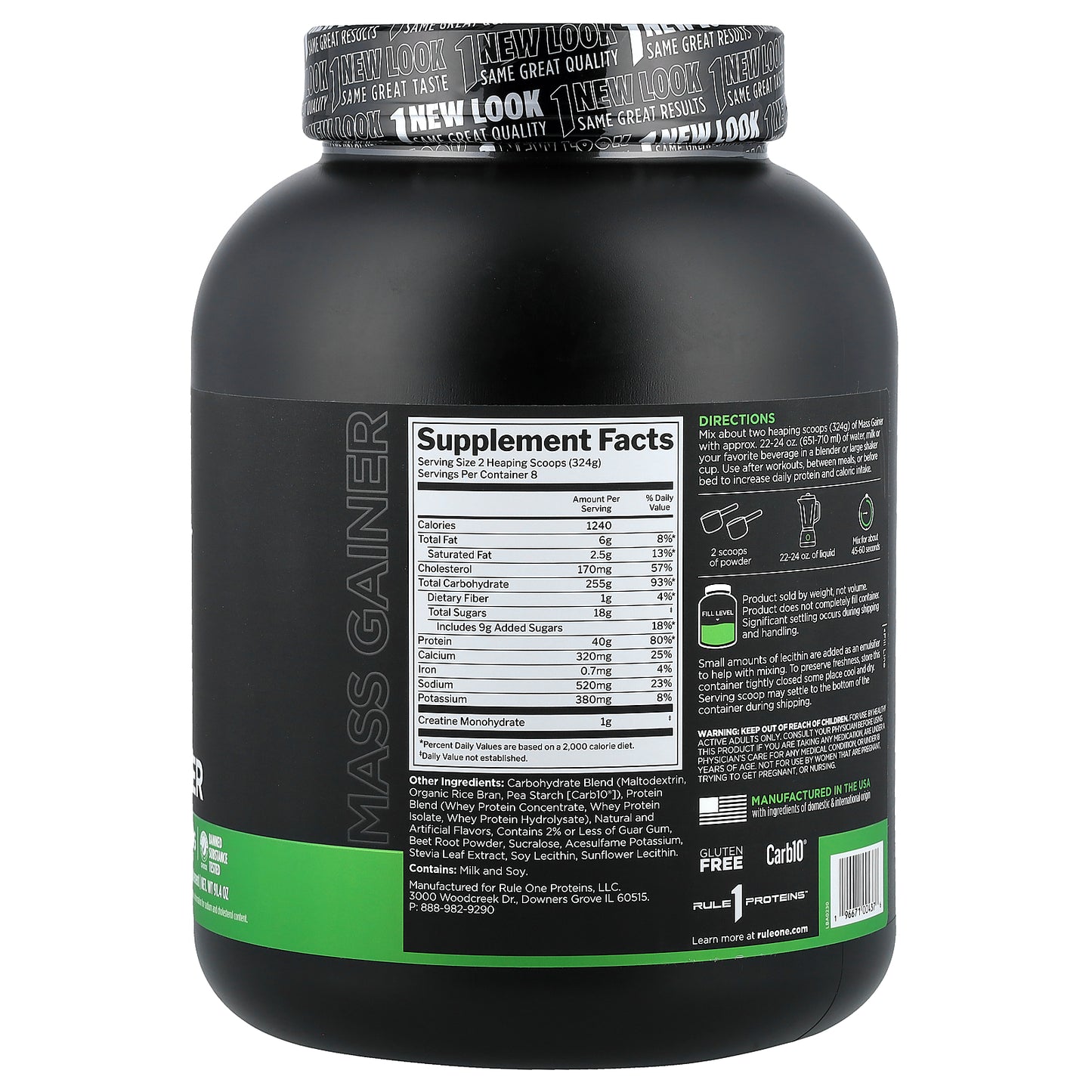 Rule One Proteins, Mass Gainer, Strawberries & Creme, 5.71 lb (2.59 kg)