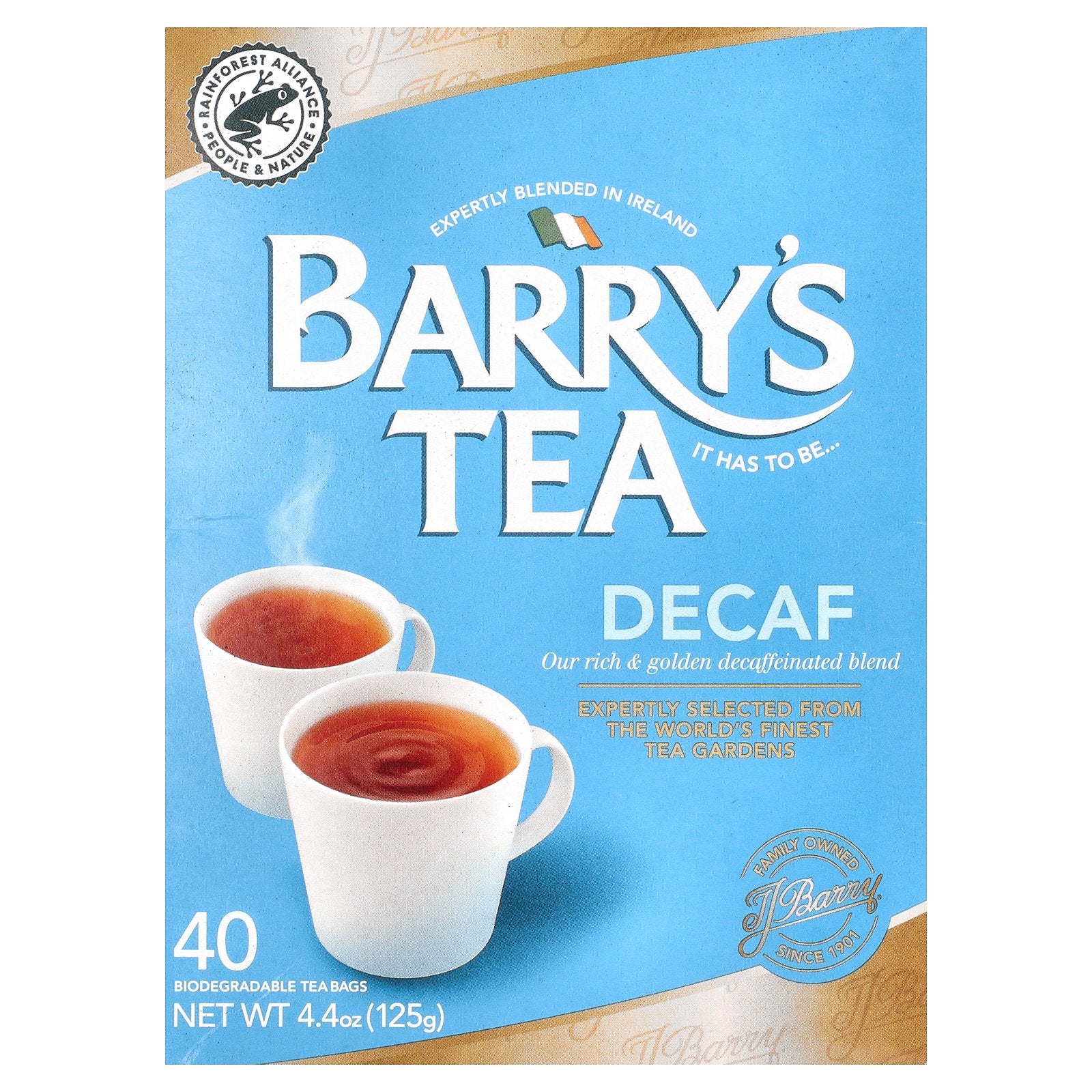 Barry's Tea, Decaf Blend, 40 Tea Bags, 4.4 oz (125 g)