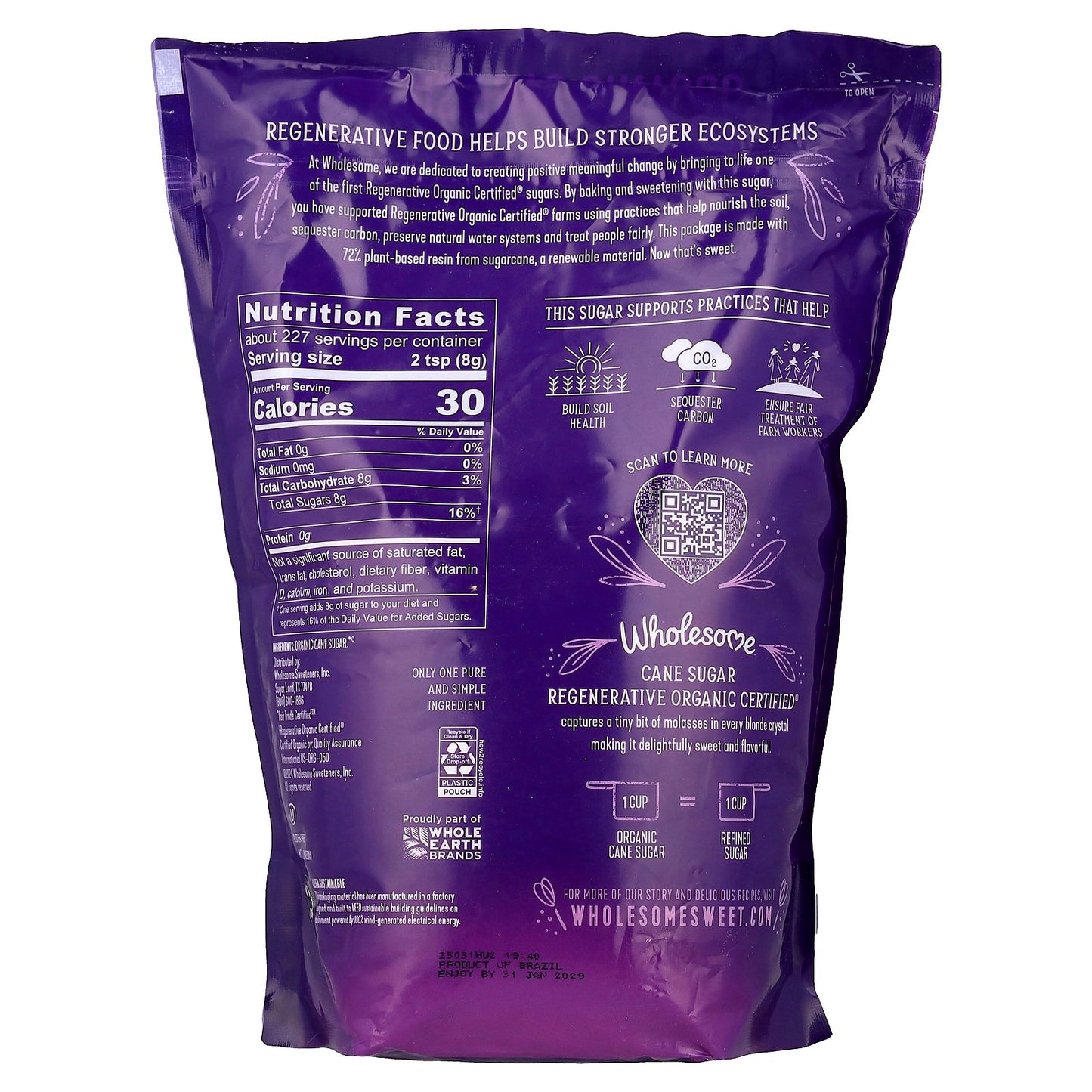 Wholesome Sweeteners, Organic Cane Sugar, 4 lb (1.81 kg)