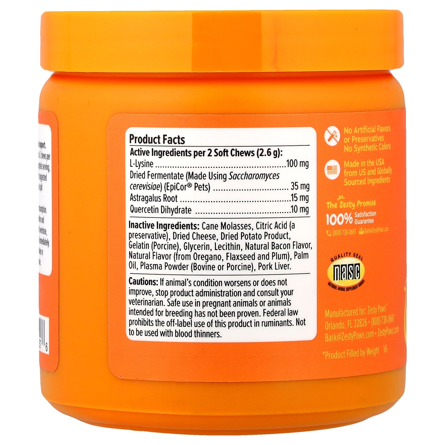 Zesty Paws, Allergy & Immune Bites, For Cats, All Ages, Bacon, 60 Soft Chews, 2.7 oz (78 g)