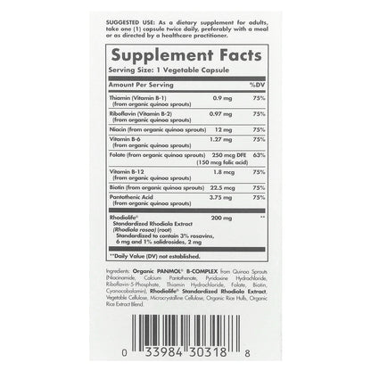 Solgar, Daily Stress Support, Rhodiola & B-Complex, 60 Vegetable Capsules