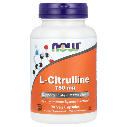 NOW Foods, L-Citrulline, 750 mg, 90 Veg Capsules