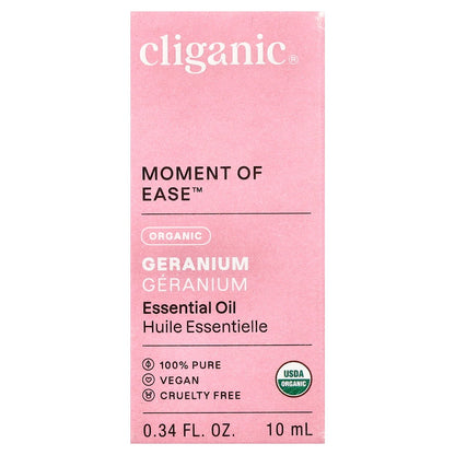 Cliganic, Moment of Ease™, 100% Pure Essential Oil, Geranium, 0.34 fl oz (10 ml)