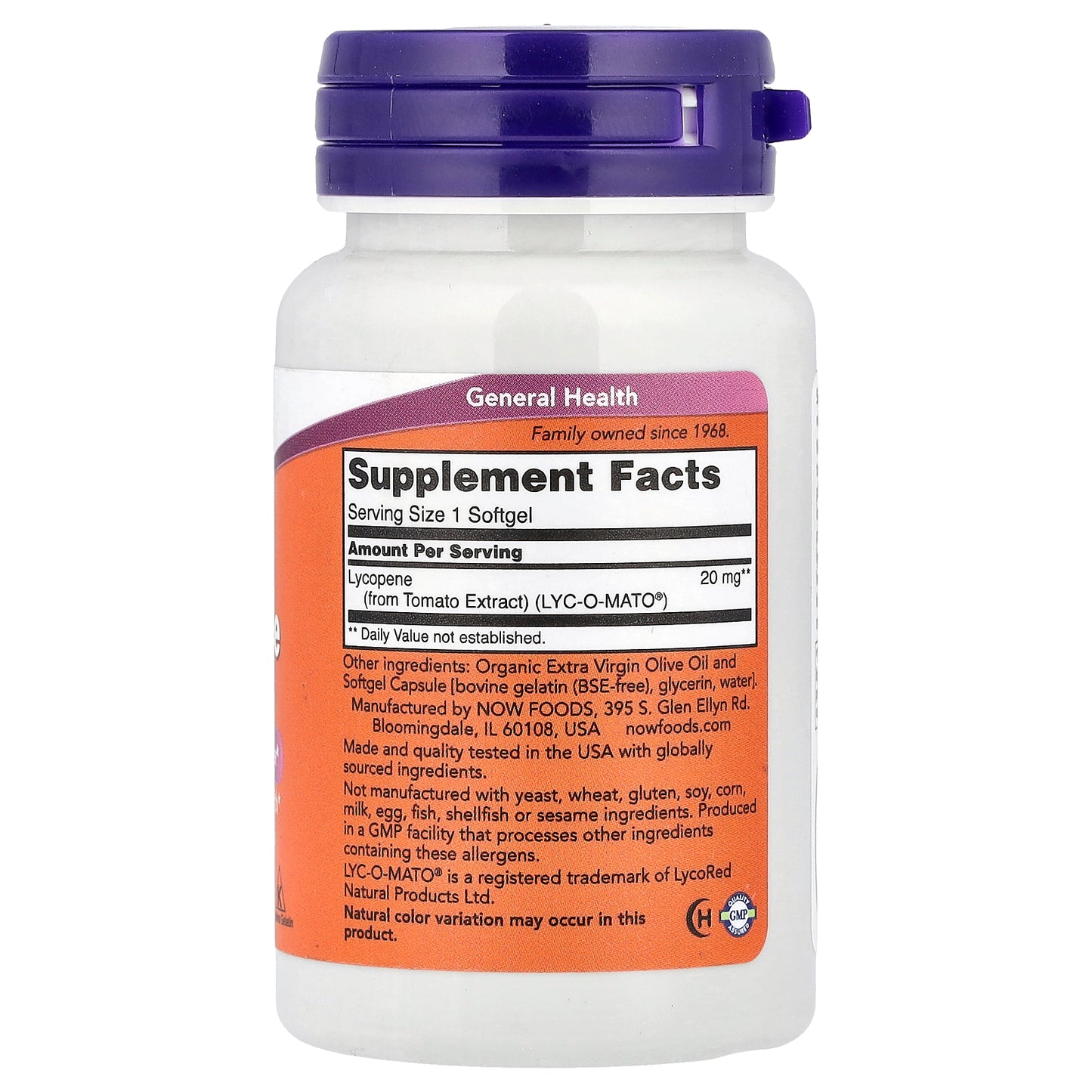 NOW Foods, Lycopene, 20 mg, 50 Softgels