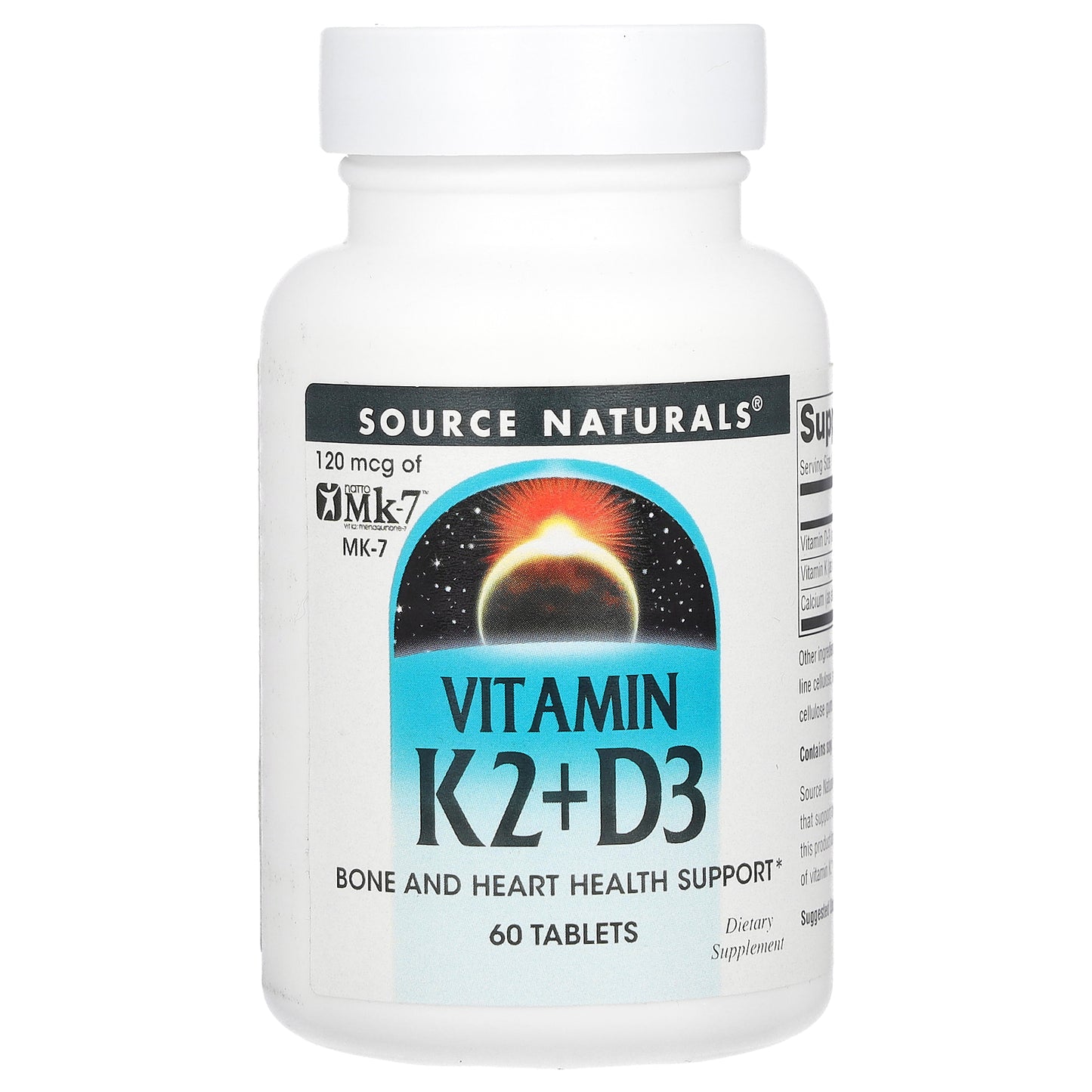 Source Naturals, Vitamin K2 + D3, 60 Tablets