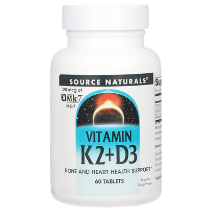 Source Naturals, Vitamin K2 + D3, 60 Tablets