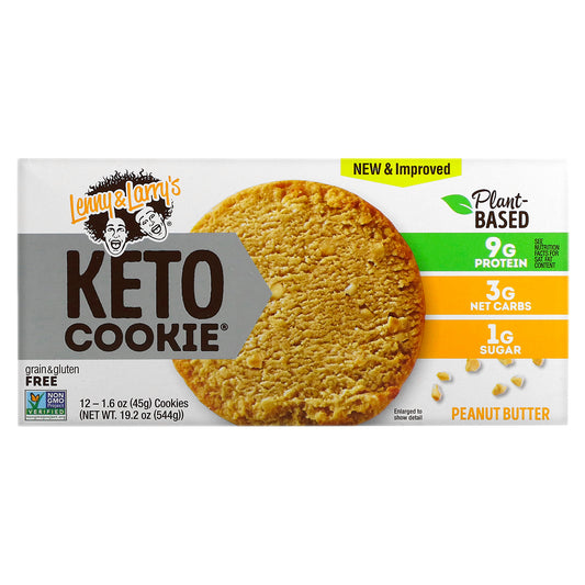 Lenny & Larry's, KETO COOKIE, Peanut Butter, 12 Cookies, 1.6 oz (45 g) Each