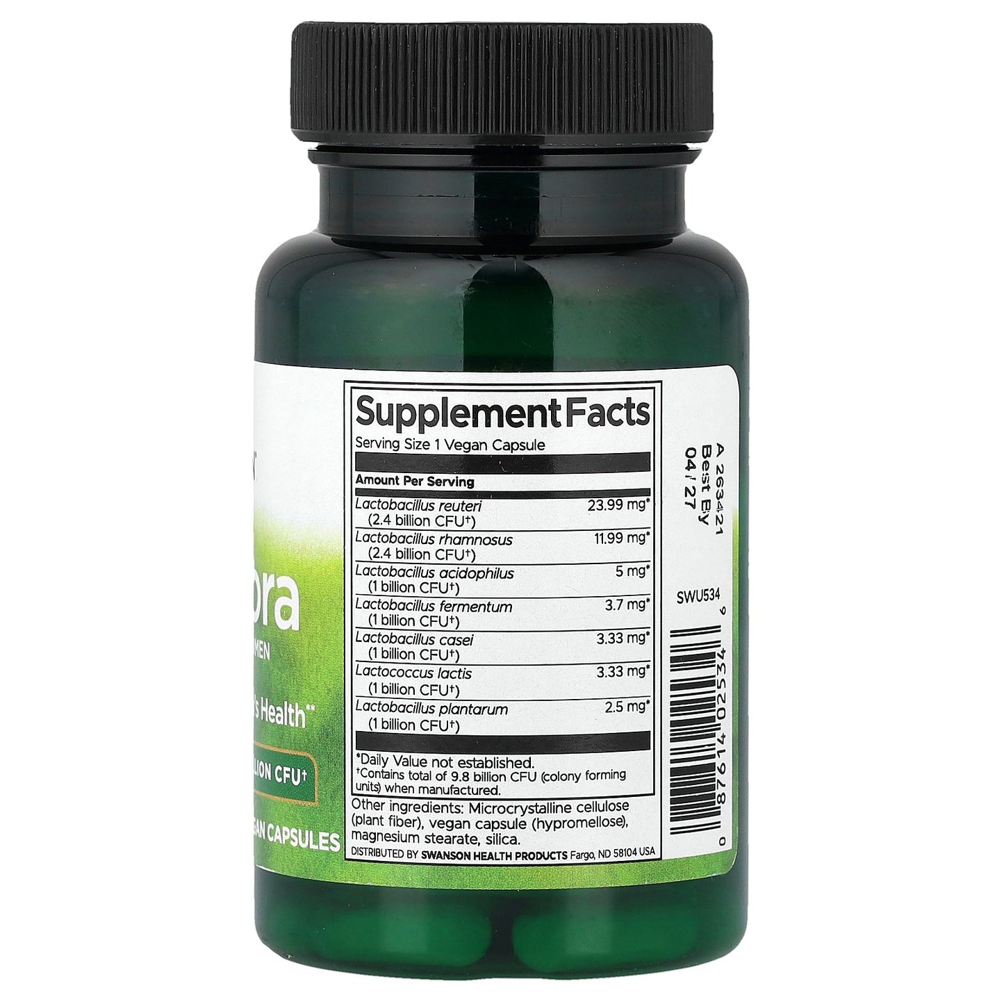 Swanson, FemFlora, Probiotic For Women, 9.8 billion CFU, 60 Vegan Capsules