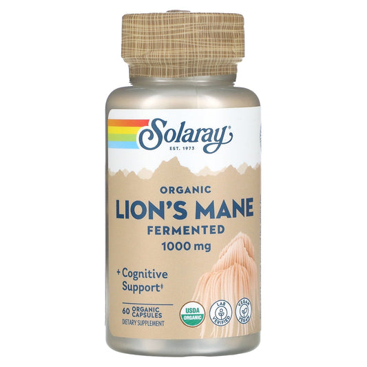 Solaray, Organic Fermented Lion's Mane, 1,000 mg, 60 Organic Capsules (500 mg per Capsule)