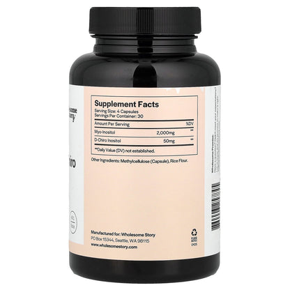 Wholesome Story, Myo & D-Chiro Inositol, 120 Vegetarian Capsules