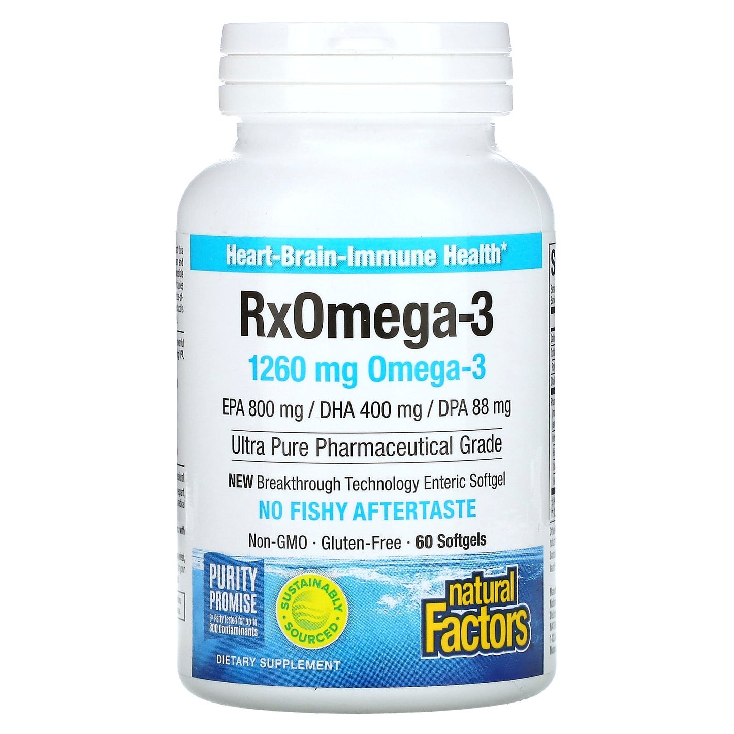 Natural Factors, RxOmega-3, 60  Softgels (630 mg per Softgel)