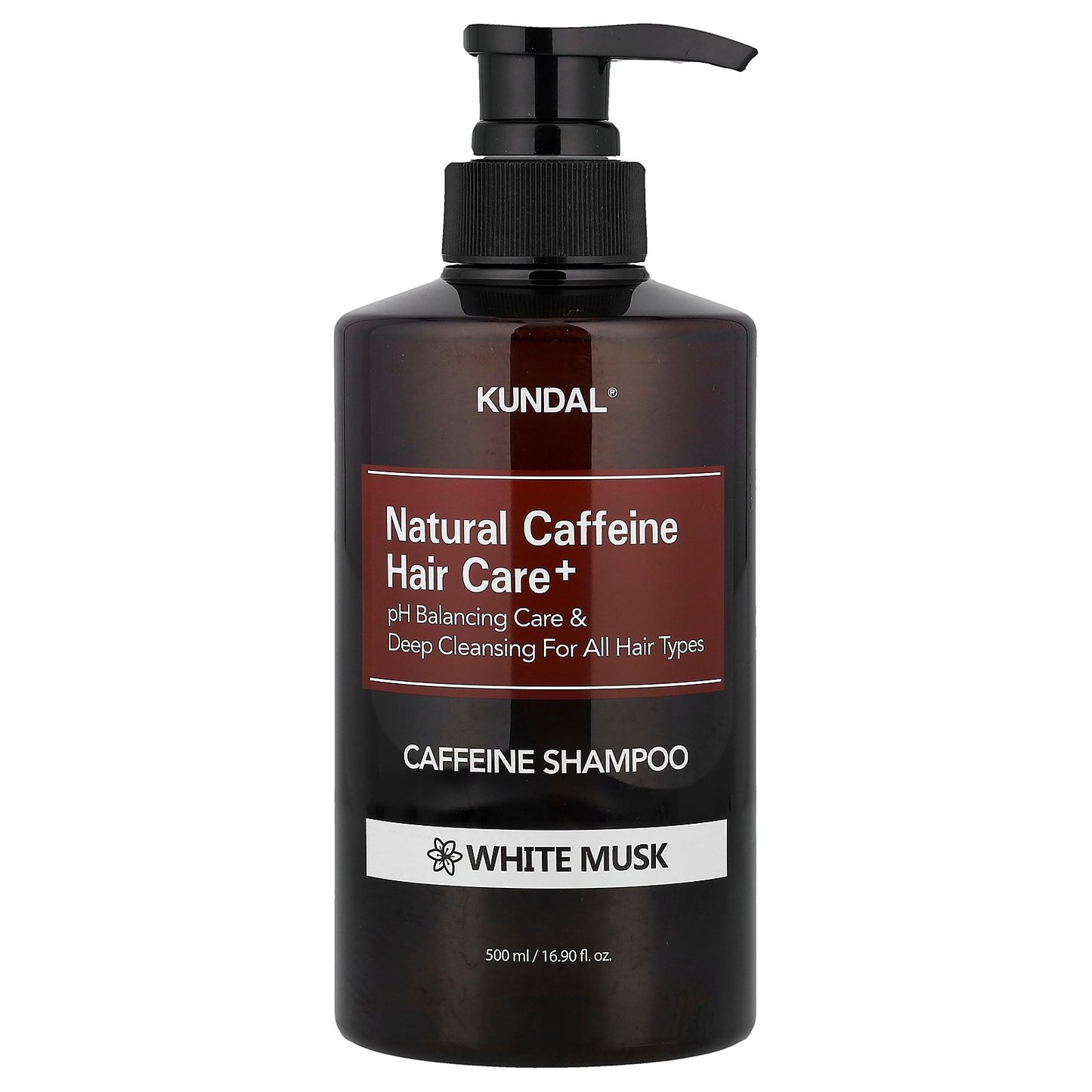Kundal, Natural Caffeine Hair Care+ Shampoo, For All Hair Types, White Musk, 16.9 fl oz (500 ml)