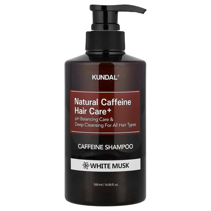 Kundal, Natural Caffeine Hair Care+ Shampoo, For All Hair Types, White Musk, 16.9 fl oz (500 ml)