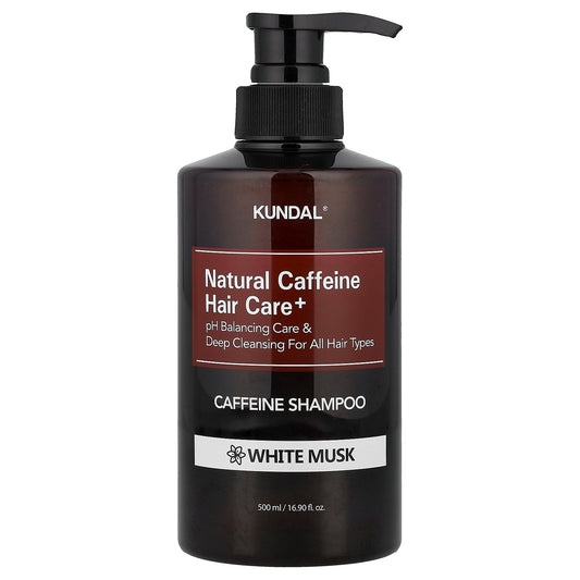 Kundal, Natural Caffeine Hair Care+ Shampoo, For All Hair Types, White Musk, 16.9 fl oz (500 ml)