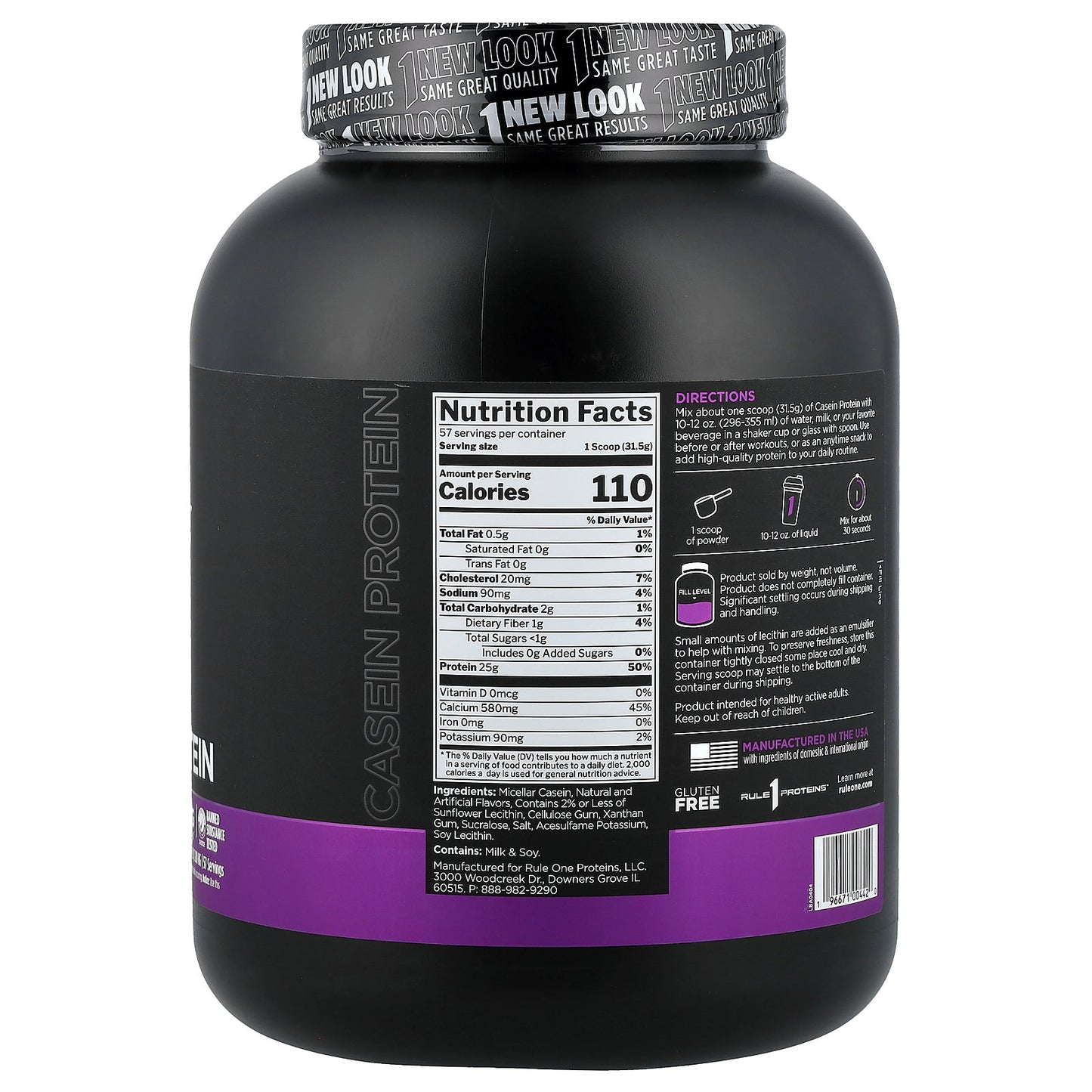 Rule One Proteins, Casein Protein, Vanilla Creme, 3.96 lb (1.8 kg)