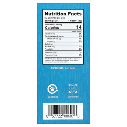 Health Garden, All Natural Birch Xylitol Sweetener, 50 Packets, 0.21 oz (6 g) Each