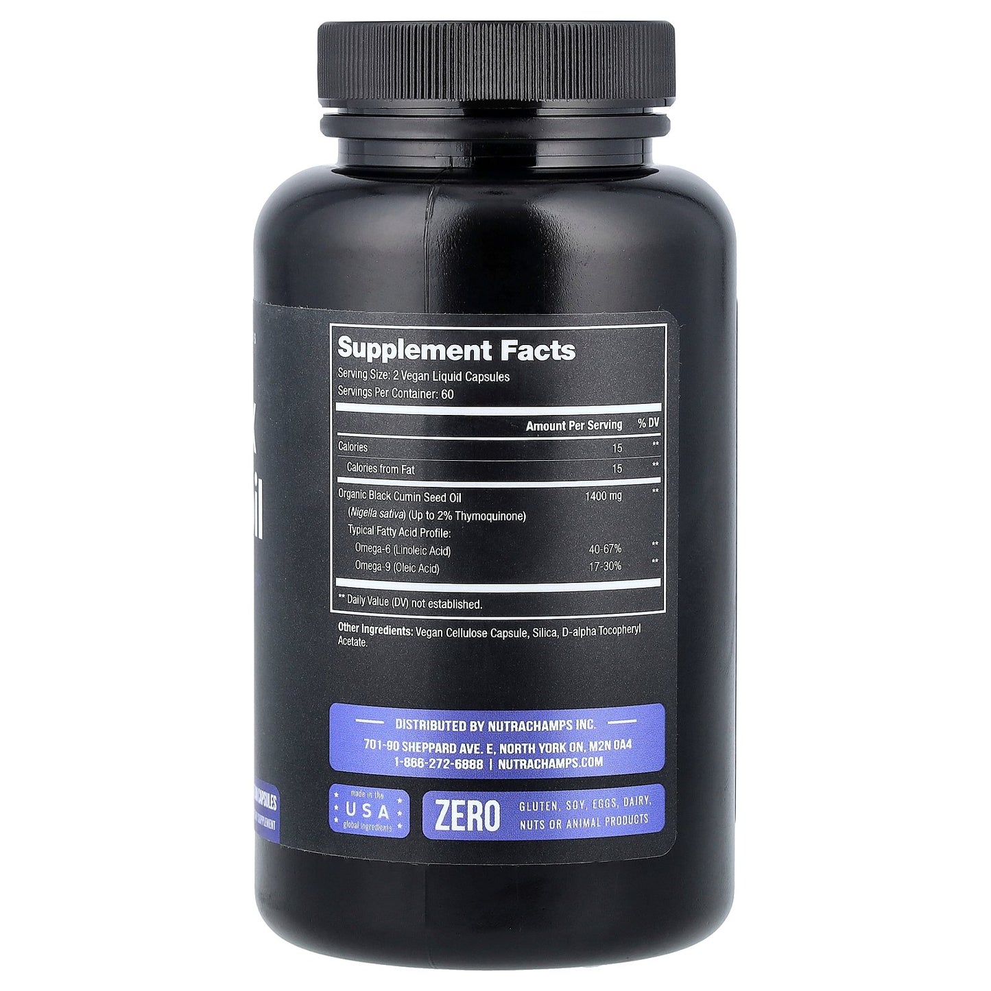 NutraChamps, Black Seed Oil, 120 Vegan Capsules