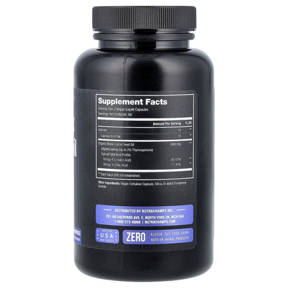 NutraChamps, Black Seed Oil, 120 Vegan Capsules