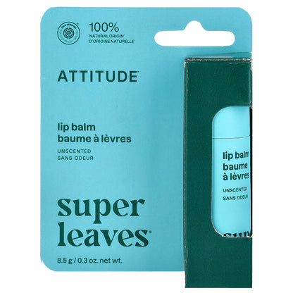 ATTITUDE, Super Leaves®, Lip Balm, Unscented, 0.3 oz (8.5 g)