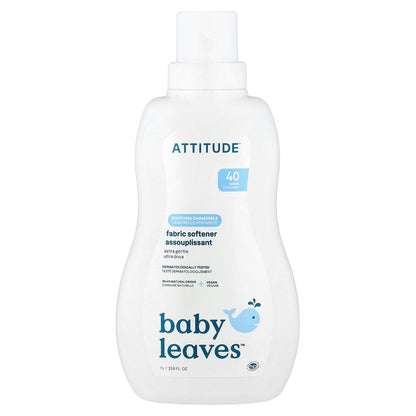 ATTITUDE, Baby Leaves™, Fabric Softener, Soothing Chamomile, 40 Loads, 33.8 fl oz (1 L)